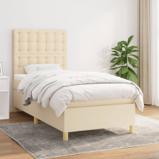 vidaXL krémszínű szövet rugós ágy matraccal 90 x 190 cm ágy és ágykellék