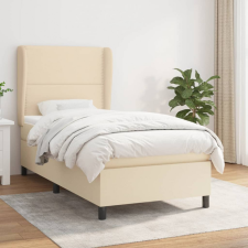 vidaXL krémszínű szövet rugós ágy matraccal 90 x 190 cm ágy és ágykellék