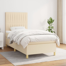 vidaXL krémszínű szövet rugós ágy matraccal 90 x 190 cm ágy és ágykellék