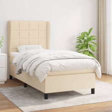 vidaXL krémszínű szövet rugós ágy matraccal 90 x 200 cm ágy és ágykellék