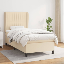 vidaXL krémszínű szövet rugós ágy matraccal 90 x 200 cm ágy és ágykellék