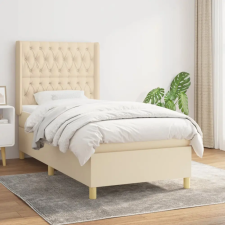 vidaXL krémszínű szövet rugós ágy matraccal 90 x 200 cm ágy és ágykellék
