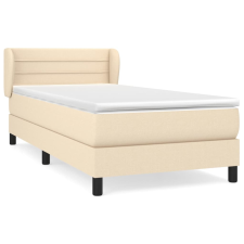 vidaXL krémszínű szövet rugós ágy matraccal 90 x 200 cm (3126298) ágy és ágykellék