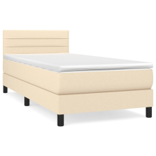 vidaXL krémszínű szövet rugós ágy matraccal 90 x 200 cm (3140110) ágy és ágykellék