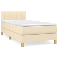 vidaXL krémszínű szövet rugós ágy matraccal 90 x 200 cm (3140750) ágy és ágykellék