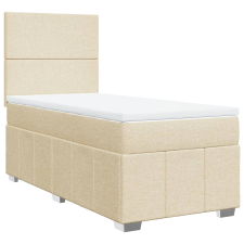 vidaXL krémszínű szövet rugós ágy matraccal 90 x 200 cm (3291549) ágy és ágykellék