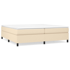 vidaXL krémszínű szövet rugós ágykeret 200x200 cm (3120891) ágy és ágykellék