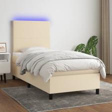 vidaXL krémszínű szövet rugós és LED-es ágy matraccal 100x200 cm ágy és ágykellék