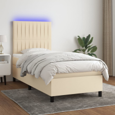 vidaXL krémszínű szövet rugós és LED-es ágy matraccal 100x200 cm ágy és ágykellék