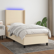 vidaXL krémszínű szövet rugós és LED-es ágy matraccal 100x200 cm ágy és ágykellék