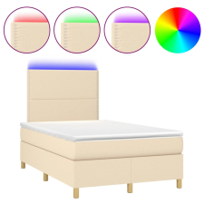 vidaXL krémszínű szövet rugós és LED-es ágy matraccal 120x190cm ágy és ágykellék