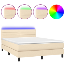 vidaXL krémszínű szövet rugós és LED-es ágy matraccal 140x200 cm (3133242) ágy és ágykellék