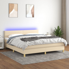 vidaXL krémszínű szövet rugós és LED-es ágy matraccal 180 x 200 cm ágy és ágykellék