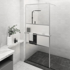 vidaXL króm ESG üveg és alumínium zuhanyfal polccal 100 x 195 cm kád, zuhanykabin