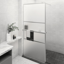 vidaXL króm ESG üveg és alumínium zuhanyfal polccal 80x195 cm kád, zuhanykabin
