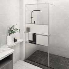 vidaXL Króm ESG üveg és alumínium zuhanyfal polccal 90 x 195 cm kád, zuhanykabin