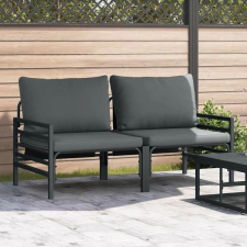 vidaXL Kültéri Bútor párnával párnával 2 pcs Antracit Acél kerti bútor