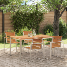 vidaXL Kültéri Étkezőasztal 150x90x75 cm Tömör Fa Tík kerti bútor
