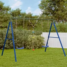 vidaXL Kültéri hintaszett hintákkal és tárcsás hintával játszótér