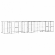 vidaXL Kültéri horganyozott acél kutyakennel 19,36 m² szállítóbox, fekhely kutyáknak