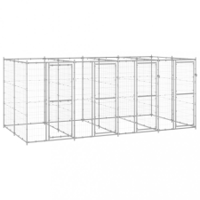 vidaXL kültéri horganyozott acél kutyakennel 9,68 m² szállítóbox, fekhely kutyáknak
