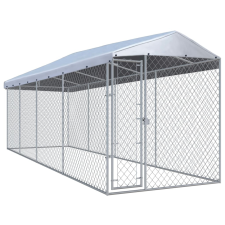 vidaXL Kültéri kutyakennel tetővel 760 x 190 x 225 cm szállítóbox, fekhely kutyáknak