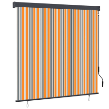vidaXL Kültéri Rolós Árnyék Csíkos Sárga és kék 180 x 250 cm szövet lakástextília