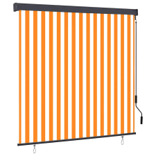 vidaXL Kültéri Rolós Árnyék narancssárga és fehér 180 x 250 cm szövet lakástextília