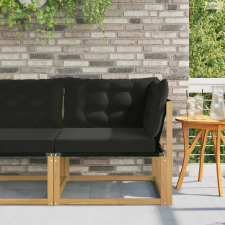 vidaXL Kültéri Sarokkanapé Tömör akácfa és textilén Fehér kerti bútor