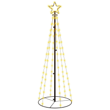 vidaXL kúp alakú karácsonyfa 108 meleg fehér LED-del 70 x 180 cm (343486) műfenyő