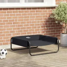 vidaXL Kutyafekhely Fekete 75 x 75 x 30 cm Acél szállítóbox, fekhely kutyáknak
