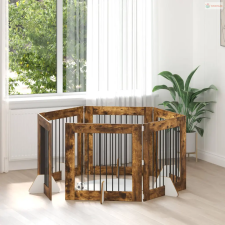 vidaXL Kutyakerítés állványokkal 6 pcs Füstös Tölgy 80 x 80 cm kutyafelszerelés