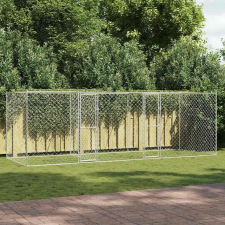 vidaXL Kutyaketrec Ezüst 600 x 200 x 200 cm Horganyzott acél szállítóbox, fekhely kutyáknak