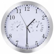 vidaXL kvarcszerkezetes fehér falióra higrométerrel, hőmérővel, 30 cm falióra
