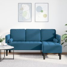 vidaXL L-alakú kanapé Kék 173x131x67 cm Velúr bútor