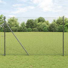 vidaXL lánc fonott kerítés Szürke 1.6x10 m acél építőanyag