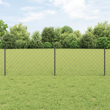 vidaXL Láncfal 10 U Oszloppal Szürke 0.6x10 m Acél építőanyag