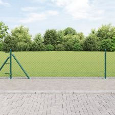 vidaXL lánckerítés 13 flanged posts 0.6x25 m horganyzott acél építőanyag