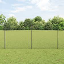 vidaXL lánckerítés 20 U poszttal Szürke 1.6x10 m Acél építőanyag