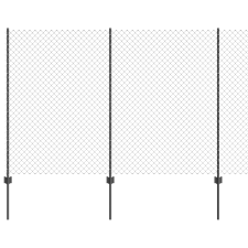 vidaXL lánckerítés 20 U poszttal Szürke 1.6x10 m Acél (3336264) építőanyag