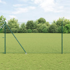vidaXL lánckerítés 7 cövekkel 1.5x10 m horganyzott acél építőanyag