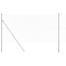 vidaXL Lánckerítés 7 oszloppal 1.4x10 m horganyzott acél (3351127) építőanyag