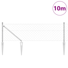 vidaXL lánckerítés 7 tüske oszloppal 0.6x10 m horganyzott acélból építőanyag