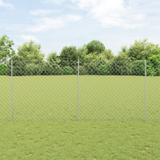 vidaXL Láncos Kerítés 20 U Postával Ezüst 1.4x10 m Acél építőanyag