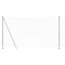 vidaXL láncos kerítés 7 fali tartóoszloppal 1.2x10 m horganyzott acélból (3351286) építőanyag