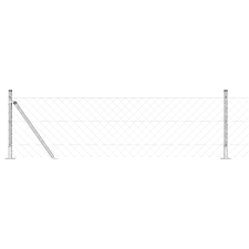 vidaXL Láncos Kerítés 7 Flangolt Oszloppal 0.6x10 m Galvanizált Acél (3351291) építőanyag