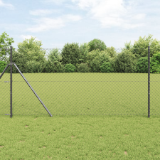 vidaXL láncos kerítés Szürke 1.2x10 m Acél építőanyag