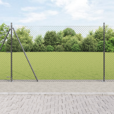 vidaXL Lánczár Kerítés 7 Flangás Oszloppal 1.4x10 m Galvanizált Acél építőanyag
