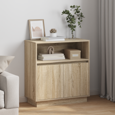 vidaXL LED-es oldalbordás szekrény Sonoma tölgy 71x34,5x75 cm Műanyag bútor