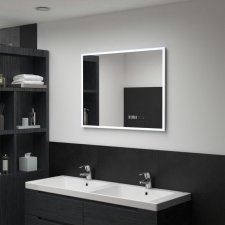 vidaXL LED-es tükör érintésérzékelővel és időkijelzővel 80 x 60 cm bútor